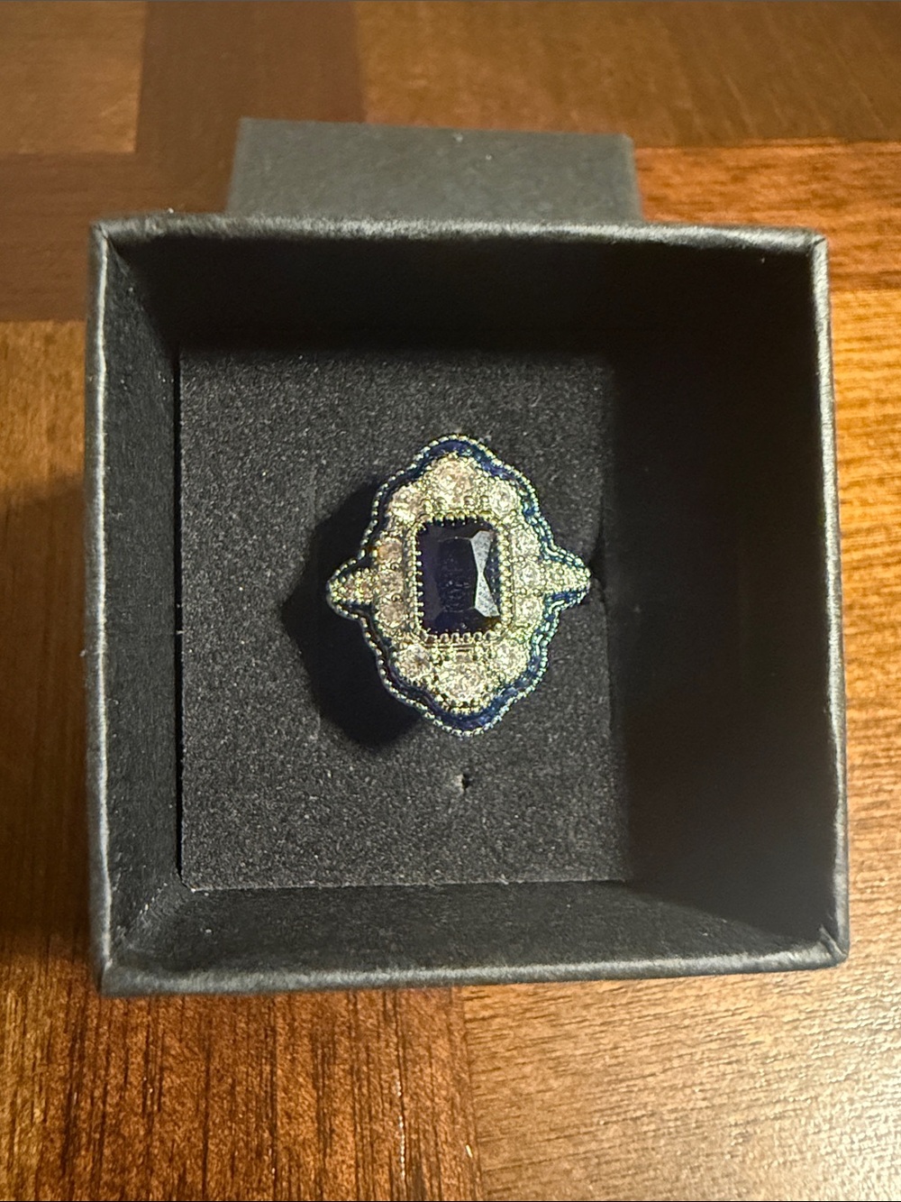 Elegant Blue Stone Statement Ring - Women's Jewelry SZ. 7
